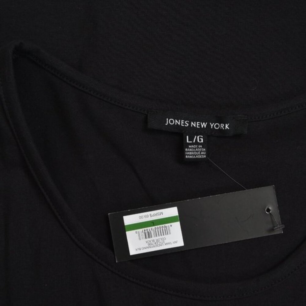 Jones York Black Tank Top Sleeveless Cotton Size Large - Picture 4 of 8